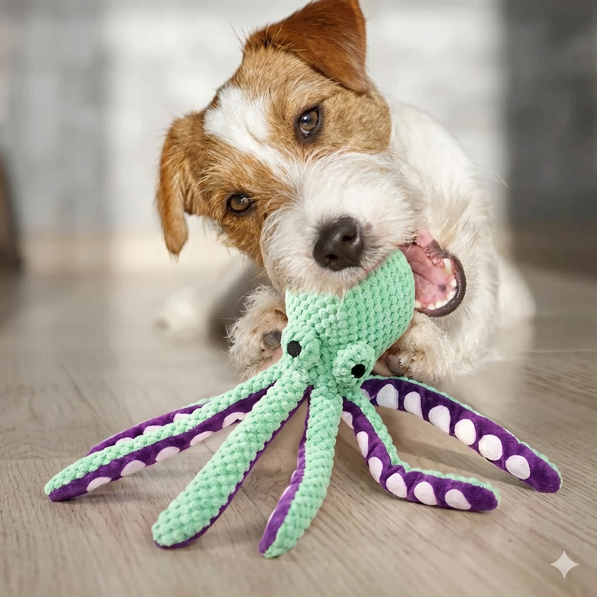Interactive Plush Octopus - Bite Resistant Chew & Teeth Cleaning Toy