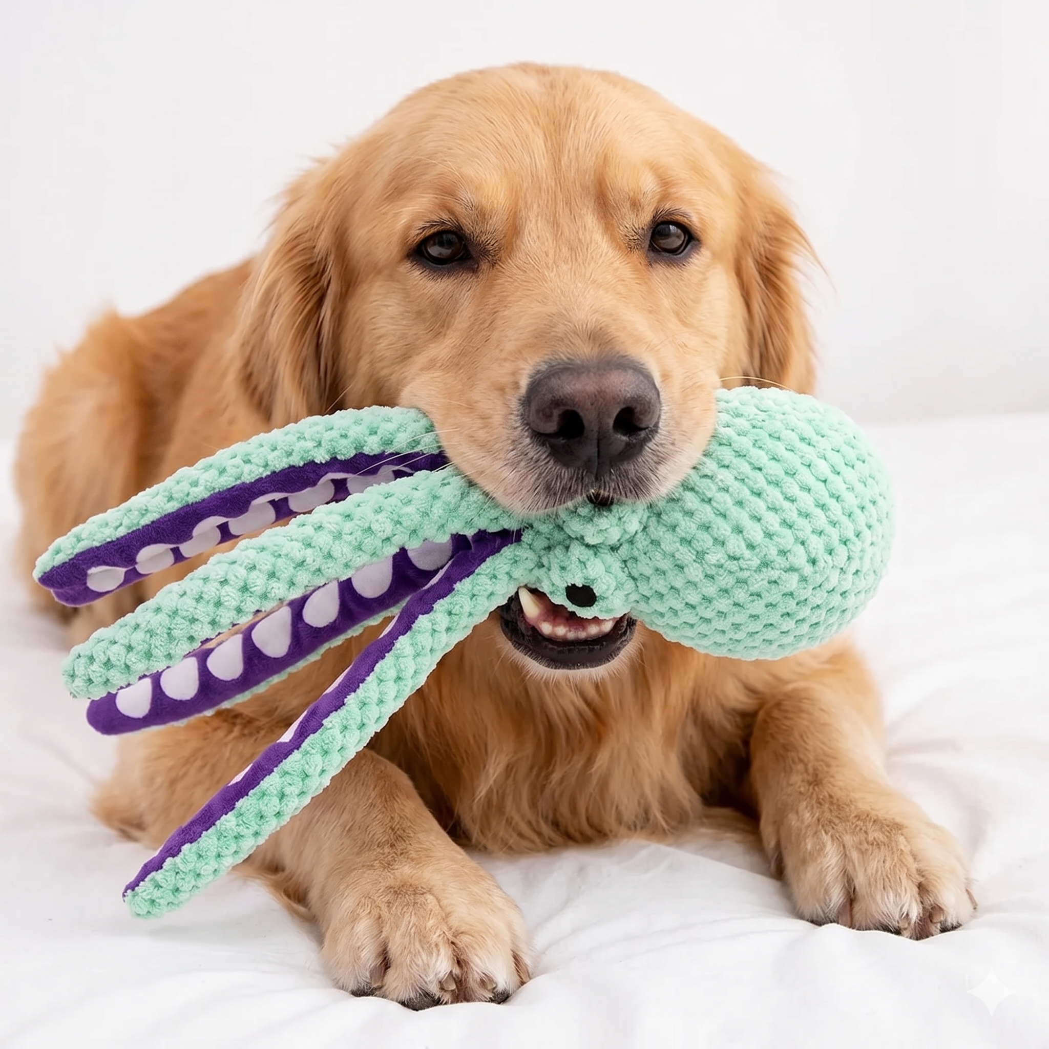 Interactive Plush Octopus - Bite Resistant Chew & Teeth Cleaning Toy