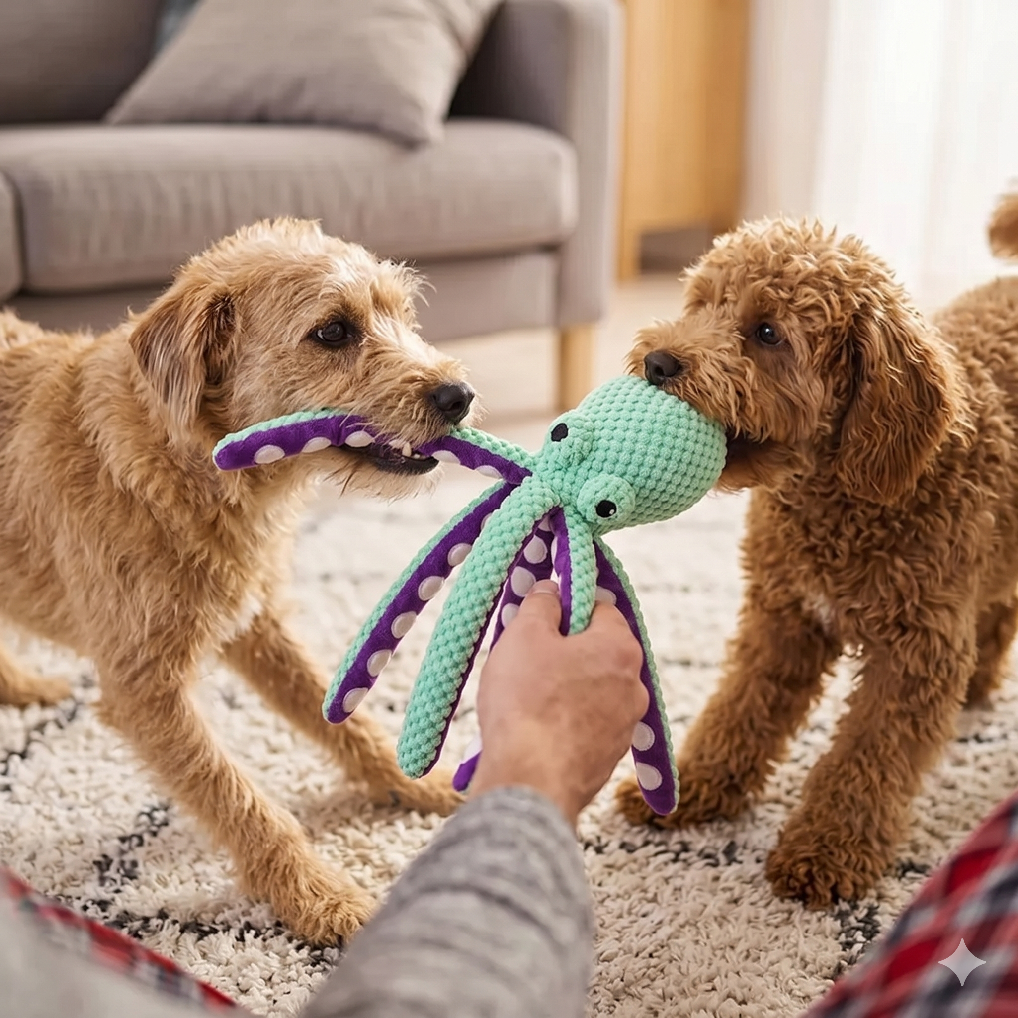 Interactive Plush Octopus - Bite Resistant Chew & Teeth Cleaning Toy