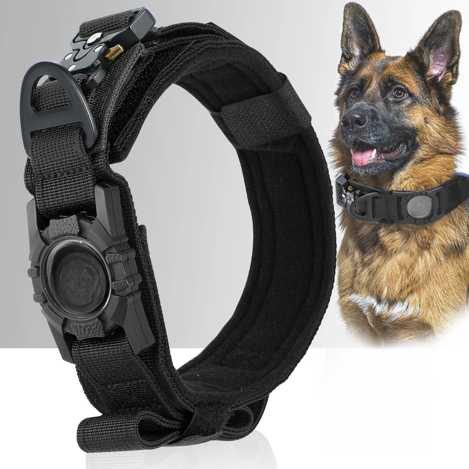 AirTag Tactical Dog Collar, with AirTag Holder