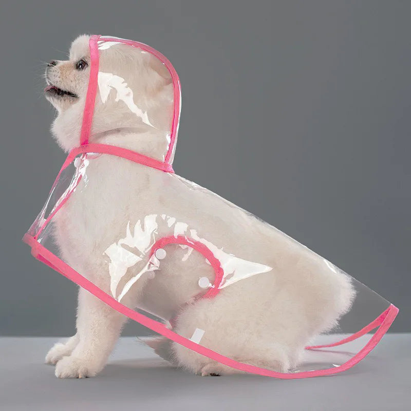 Transparent Dog Raincoat - Waterproof and Windproof