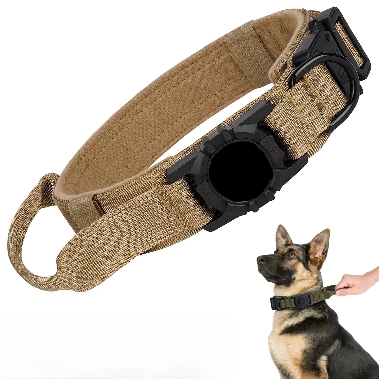 AirTag Tactical Dog Collar, with AirTag Holder